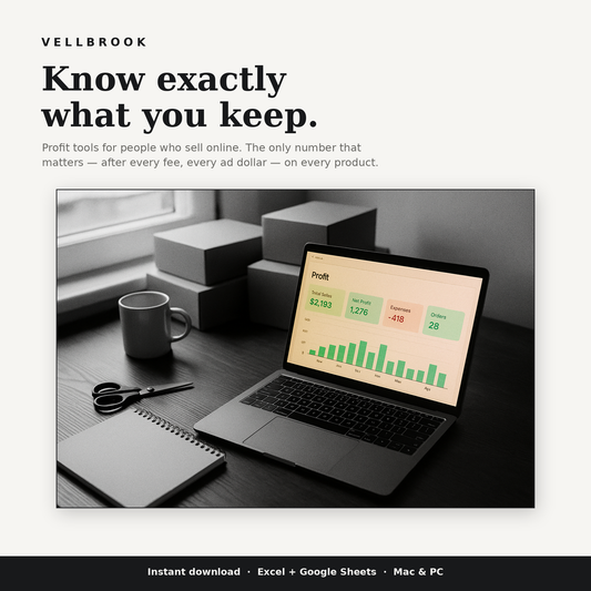 Vellbrook Profit Dashboard — know exactly what you keep